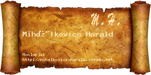 Mihálkovics Harald névjegykártya